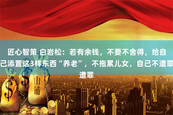匠心智策 白岩松：若有余钱，不要不舍得，给自己添置这3样东西“养老”，不拖累儿女，自己不遭罪